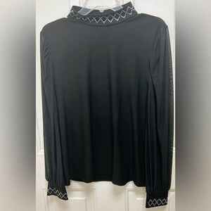 a.love story Black Rhinestone Embellished Top
